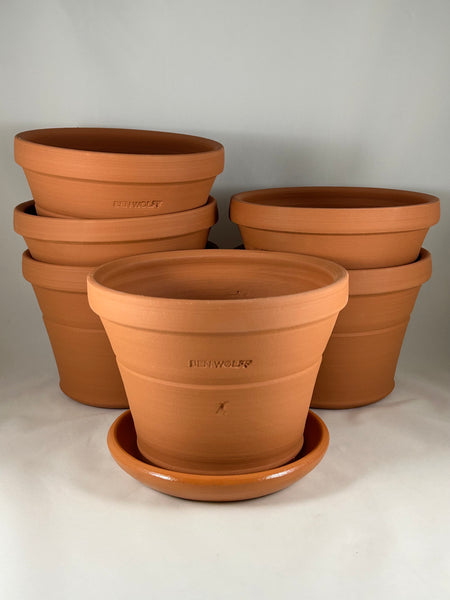 red clay plant pots Ben Wolff #4 Traditional Half Pot in Red Terracotta. Sealed saucer wit – BEN WOLFF POTTERY