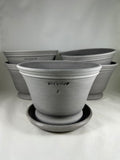 Ben Wolff #4 Gale Half Pot in Grey Finish. Sealed #6 saucer with cork pads. 6.25”H x 8.5”W --- MULTIPLE AVAILABLE