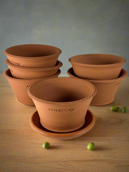 felt pads for plant pots Ben Wolff #1 Half Pot in Red Terracotta. Sealed saucer with felt pads. – BEN WOLFF POTTERY