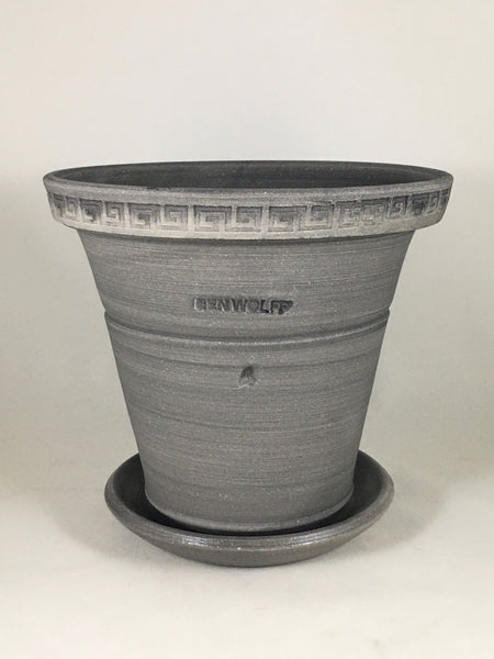 10 plant pot with saucer SPC1184-10 Ben Wolff #4 Flower Pot in Grey Finish. Sealed saucer with – BEN WOLFF POTTERY