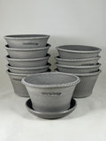 Ben Wolff #1 Half Pot in Grey Finish.  Sealed #2 saucer with felt pads. 3”H x 5.25”W --- MULTIPLE AVAILABLE
