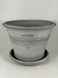 ZSPC1166-31 Ben Wolff #4 Half Pot in Grey Finish. Sealed saucer with cork pads. 6”H x 8.5”W --- ONE OF A KIND