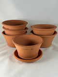 Ben Wolff #1 Half Pot in Red Terracotta. Sealed #2 saucer with felt pads. 3”H x 5”W --- MULTIPLE AVAILABLE