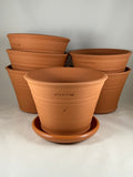 Ben Wolff #4 Manhattan Half Pot in Red Terracotta. Sealed #6 saucer with cork pads. 5.75”H x 7.75”W --- MULTIPLE AVAILABLE