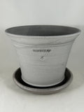 ZSPC1150-31 Ben Wolff #4 Half Pot in Grey Finish.  Sealed saucer with cork pads. 6”H x 8”W --- ONE OF A KIND