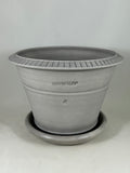 ZSPC1164-34 Ben Wolff #4 Half Pot in Grey Finish. Sealed #6 saucer with cork pads. 6”H x 8.5”W --- ONE OF A KIND