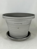 ZSPC1163-24 Ben Wolff #4 Half Pot in Grey Finish. Sealed saucer with cork pads. 6”H x 8.25”W --- ONE OF A KIND
