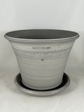 ZSPC1152-22 Ben Wolff #4 Half Pot in Grey Finish. Sealed saucer with cork pads. 6.5”H x 8.5”W --- ONE OF A KIND