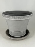 ZSPC1152-20 Ben Wolff #4 Half Pot in Grey Finish. Sealed saucer with cork pads. 6.25”H x 8”W --- ONE OF A KIND