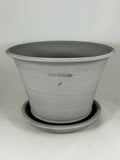 ZSPC1148-24 Ben Wolff #4 Half Pot in Grey Finish. Sealed saucer with cork pads. 5.75”H x 8.75”W --- ONE OF A KIND